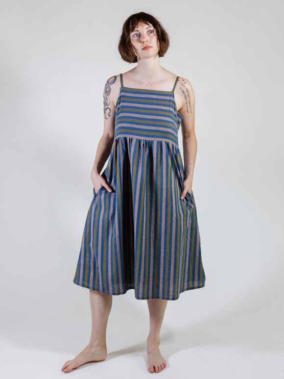 Ivy Midi Dress in Lavender Stripe | Mata Traders