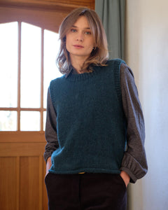 Heather Knitted Vest in Lagoon / Bibico