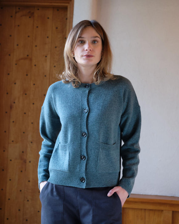 Mira Cropped Cardigan in Caspian / Bibico