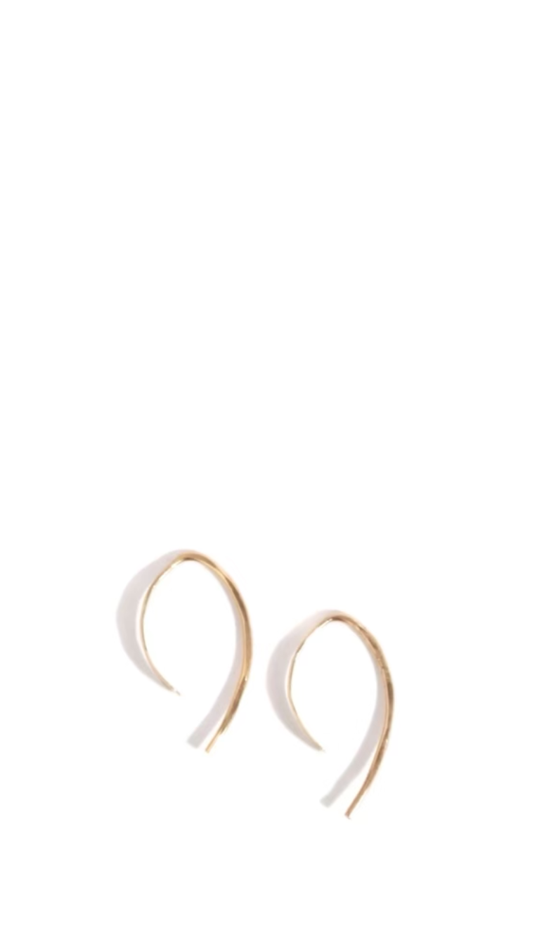 14k Yellow Gold Mini Wishbone Hoops | Melissa Joy Manning – NOMAD